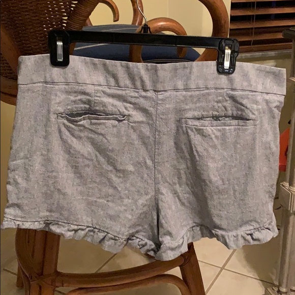 Gray Loft Ruffled Shorts - Picture 2 of 4